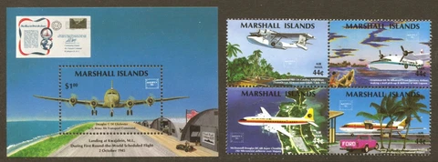 Marshall  Scott# 114,C6a, 1986 40th Anniv. Around World Flight, VF MNH SCV: 6.25 Cover