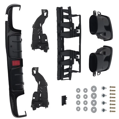 Rear Diffuser Lip W/Exhaust Tips For Mercedes-Benz C-Class W205 C300 C63 C43 AMG - Image 1 of 4