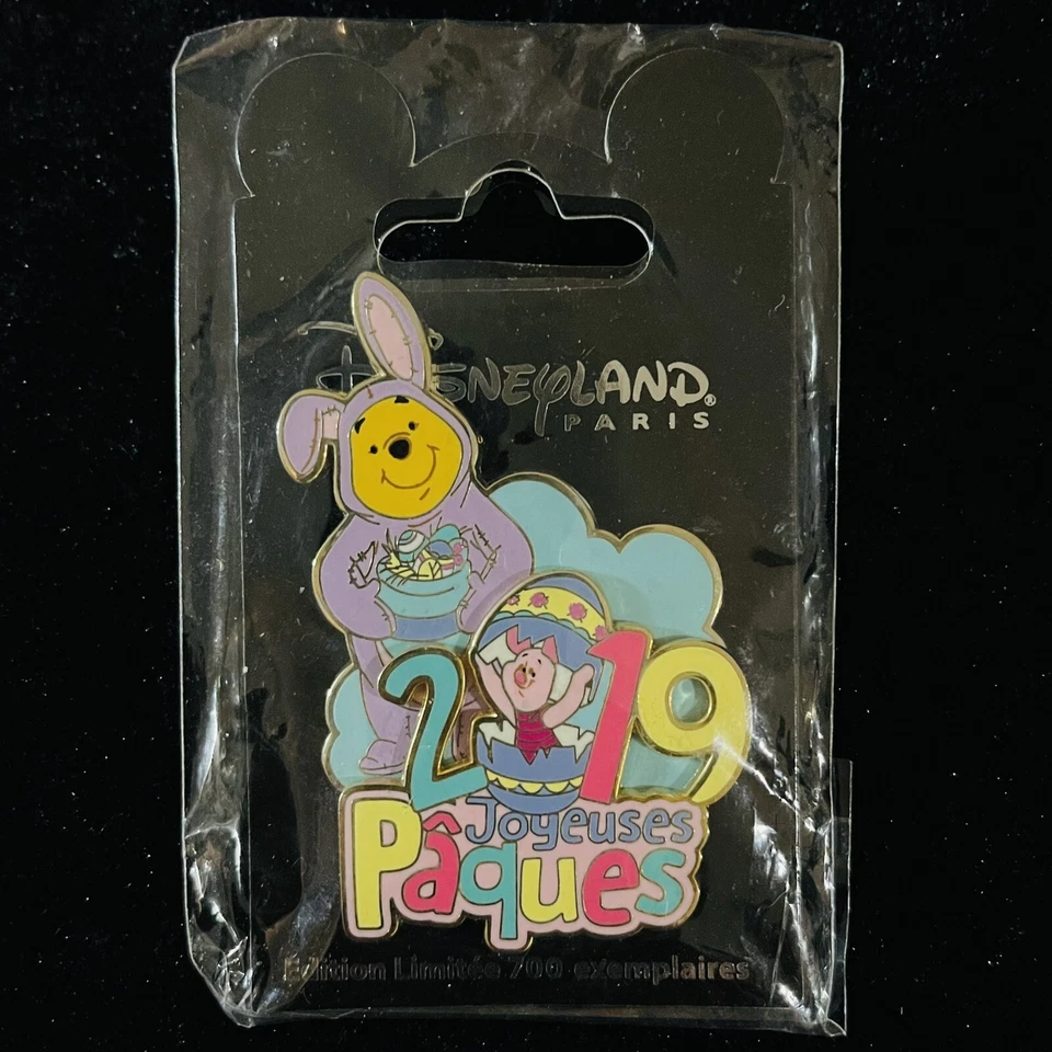 Broche DLP LE Winnie Pooh Leitão Feliz Páscoa 2019 Joyeuse Paques DLRP Disney Paris - Imagem 1 de 1