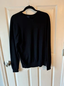 Faconnable italienischer Pullover Seide Baumwolle Kaschmir schwarz Strickpullover Large - Bild 1 von 5