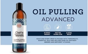GuruNanda Advanced Formula Pulling Oil | Vitamins D & E | Oral Care Rinse | 8 fl - Picture 1 of 4
