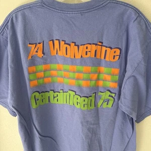 Vintage 90s Gildan Men’s Team 74 Wolverine Certainteed 75 Racing T-Shirt Large - Bild 1 von 4