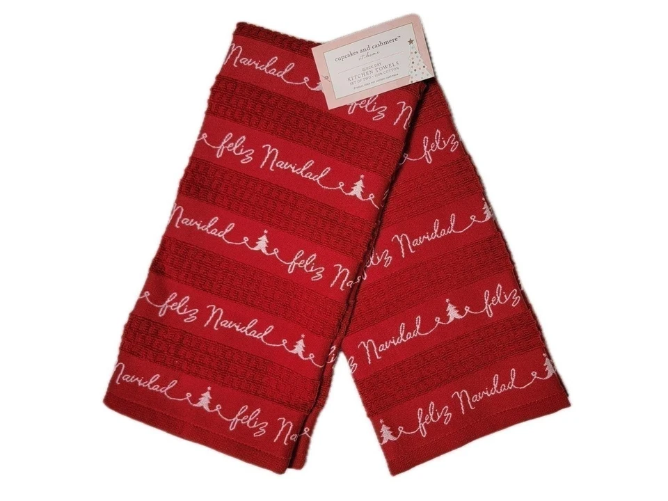 cupcakes and cashmere Winter Christmas Kitchen Towels, 18W x 28L inches, Set... - Image 1 of 1