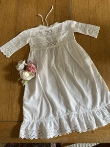 Edwardian Baby's Christening Gown/ Dress Hand Embroidered Broderie Anglais - Picture 1 of 9