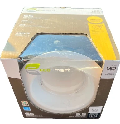 Luz empotrada LED integrada EcoSmart luz de inundación blanca suave 65 vatios Foto 1 de 4