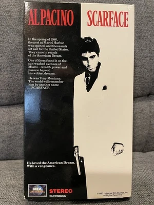 Scarface VHS 1983, 1990 Release 2 Tape Set Al Pacino Michelle Pfeiffer Nice!! - Image 1 of 3