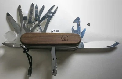 Victorinox Swiss Champ - V496 - Wooden Handle - Pliers & Magnifying Glass - Image 1 of 4