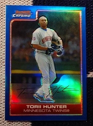 2006 Bowman Chrome Blue Refractor Torii Hunter 042/150 Minnesota Twins - Image 1 of 1