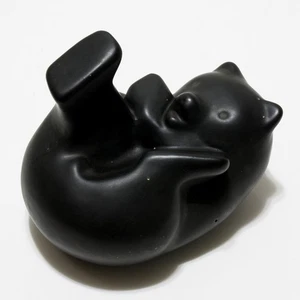 Bear Playing Sculpture Pigeon Forge Pottery Handcrafted Artisan Signed LQQK! - Foto 1 di 7