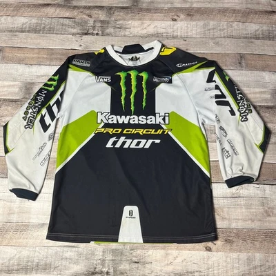 Thor Jersey Mens Medium Monster Energy Pro Circuit Kawasaki Motocross Supercross Foto 1 de 4