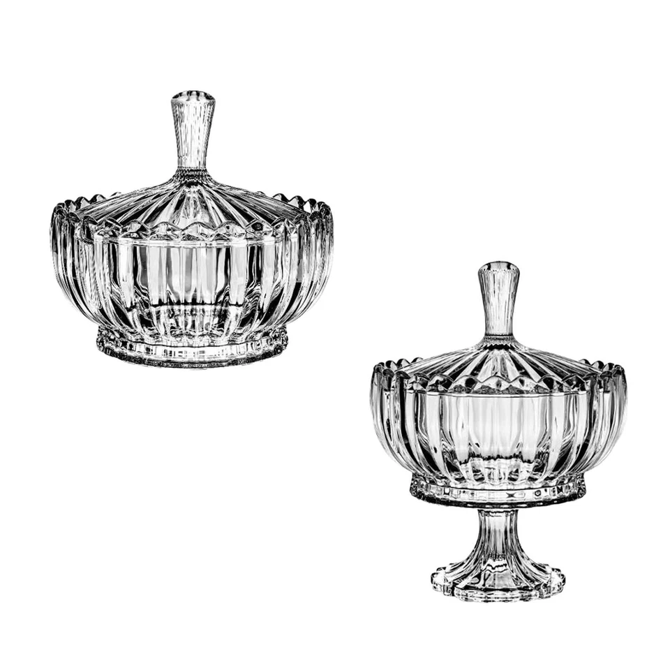 Glass Candy Dish with Lid Bowl Container Canister for Dried Fruit Decorative for - Image 1 of 1