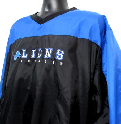 VTG Reebok Pullover Men 2XL Detroit Lions Football Nylon Embroidered Jacket - Image 1 of 4
