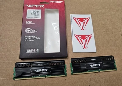 Patriot Viper 16GB (2x8GB) DDR3 1600MHz Desktop RAM Kit – PD000285-PV316G186C0K - Image 1 of 4