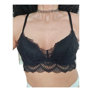 H&M Bralette Schwarz Spitze BH Top 80A Elegant & Sexy – Spitzen-BH ohne Bügel - Bild 1 von 5