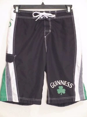 Guinness Beer Surf Board Shorts Traje de Baño Hombres Pequeño Negro Verde Blanco  Foto 1 de 4