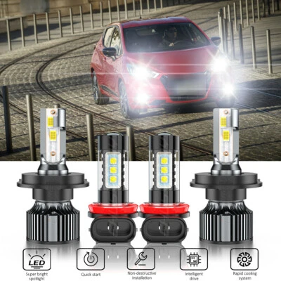 Combo de bombilla antiniebla de haz alto bajo LED H11 H4 para Nissan Micra 2015-2019 Foto 1 de 4
