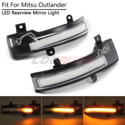 For Mitsubishi ASX 2015-20 Outlander 13-21 Rearview Mirror LED Turn Light Clear - Image 1 of 4