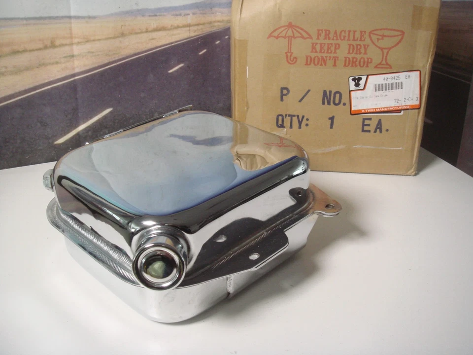 Tanque de aceite Harley XLCH cromado Sportster 1970-78 culata rígida V-Twin 40-0425 X7 Foto 1 de 4