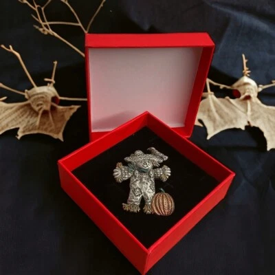 Винтажная Брошь/Заколка Spoontiques Осень Осень Тыква Птица Ворона - Изображение 1 из 4