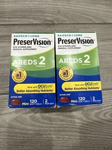 PreserVision Areds 2 Eye Vitamin and Mineral - 120 Softgels Exp 11/24 Lot Of 2!!