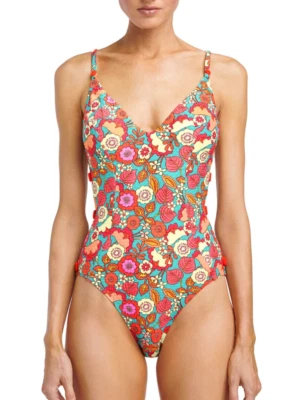 Robin Piccone L26256 Mujer Multi Bibi Corte Lateral Una Pieza Talla 12 Foto 1 de 3