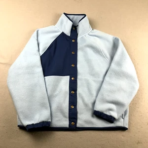 J Crew Sweatshirt Womens XL Blue Fleece Snap Button Mock Neck Jacket Heavyweight - Picture 1 of 10