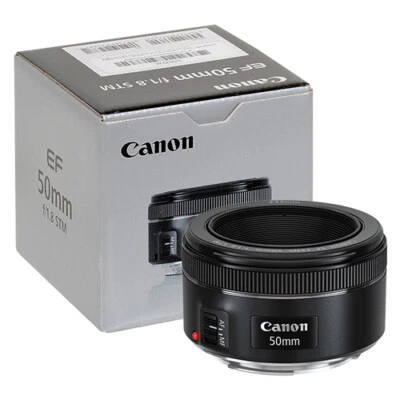 Canon EF 50mm f/1.8 STM Lens in ORIGINAL RETAIL BOX - Image 1 of 4