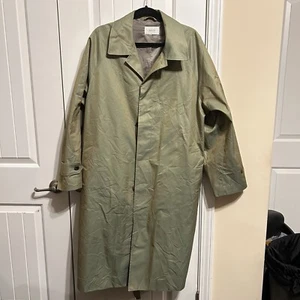 Socin L Mantel Trenchcoat mit Gürtel Metallic Grün versteckte Knöpfe - Bild 1 von 11