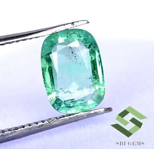 0.99 CTS Certified Natural Emerald Cushion Cut 7.75x5.75 mm Zambia Loose Gems