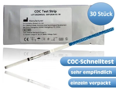 30x COC / Kokain Drogenschnelltest (Koks, Crack), 300 ng/ml - Bild 1 von 3