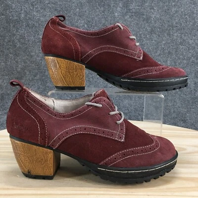 Jambu Shoes Womens 7M Burgundy San Fran Oxford Heel Wingtip Lace Up Leather - Image 1 of 4