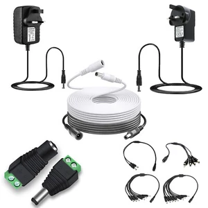 EXTENSION DC POWER PLUG LEAD CABLE 5.5 x 2.1mm for CCTV LED/ DVR / PSU 12V 9V 5V - Picture 1 of 27