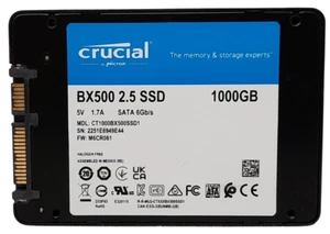 Crucial CT1000BX500SSD1 1TB 1000GB Sata 2.5" SSD Solid State Drive 95% Health - Afbeelding 1 van 2