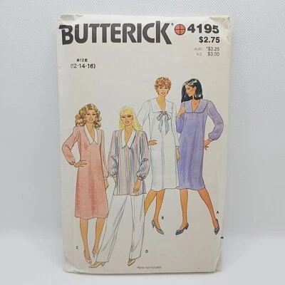 Butterick 4195 Misses' Long Tunic Or Dress Sewing Pattern Size 12-16 Uncut - Image 1 of 4