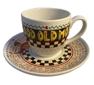 Mary Engelbreit Tea Cup & Saucer Good Old Mom Coffee Cup Mom Sayings - Picture 1 of 8