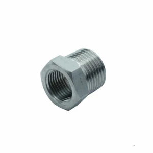 2 Pcs Stainless 304 Reducing Hex Bushing Reducer 3/4" NPT Male x 3/8" NPT Female - Picture 1 of 3