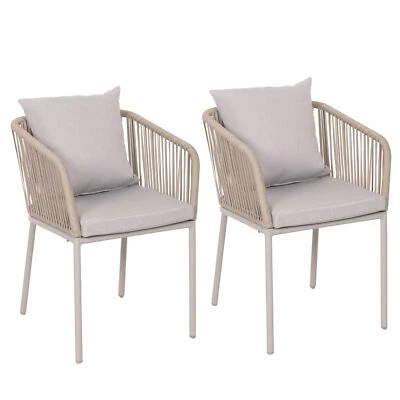 B-Ware 2er-Set Gartenstuhl MCW-N41, wetterfest, grau Kissen grau - Bild 1 von 4