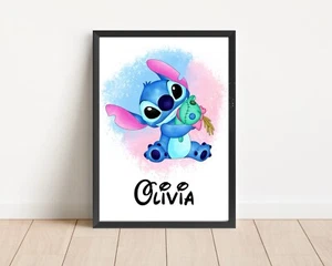 Personalised Stitch Wall Art Kids Bedroom Disney Print Gift PRINT ONLY - Picture 1 of 1