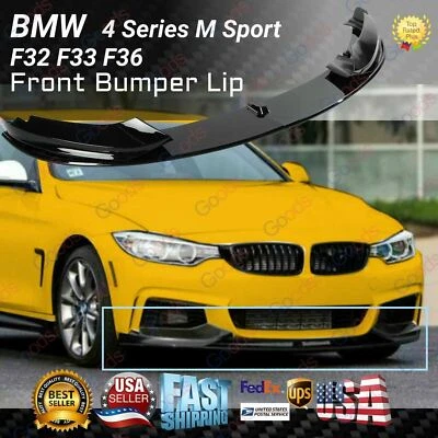 Alerón labial delantero negro brillante para BMW Serie 4 M Sport F32 F33 F36 2014-2020 Foto 1 de 4