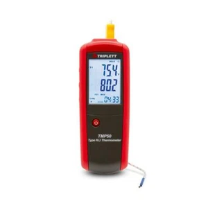 Triplett TMP50 Single Input Type K/J Thermometer Air-Humidity-Wet Bulb-Dew Point - Picture 1 of 9