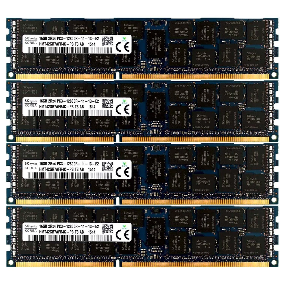 PC3-12800 4x16GB DELL POWEREDGE R320 R420 R520 R610 R620 R710 R820 Memory Ram - Image 1 of 1