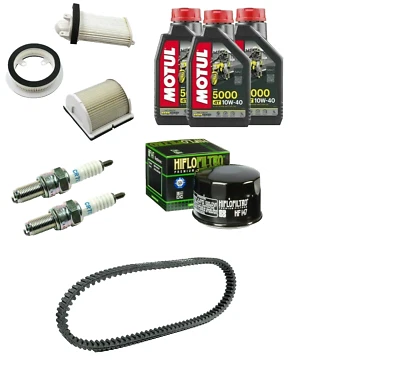 MOTUL HIFLO NGK MITSUBOSHI YAMAHA T MAX 500 2001 2007 KIT TAGLIANDO MOTUL 5000 10W40 FILTRI CANDELE CINGHIA