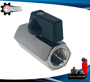 1/4" Mini Ball Valve FNPT X FNPT Chrome Plated Brass Body 450 psi 1/4 Turn - Picture 1 of 6