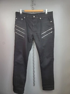 Saint Laurent Hedi Slimane D02 5 молнии джинсовой ткани джинсы брюки черный мужской размер 32 - Изображение 1 из 4