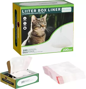 Cat Litter Liner Bags 3 100 Pack Compatible Self-Cleaning Box Heavy Duty Trash - Picture 1 of 1