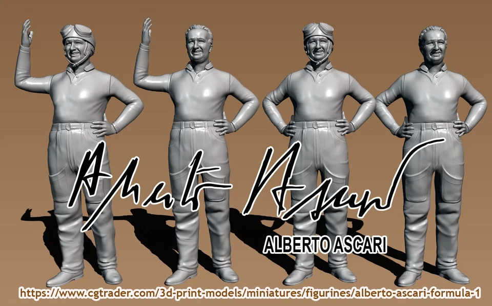 ALBERTO ASCARI Ferrari Lancia Maserati Fórmula 1 leyenda. Modelo de resina de agua 1/18 Foto 1 de 4