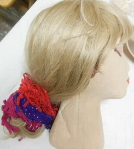 Lot of 4 GLITTER FRINGIES DANCE HAIR ACCESSORIES Costuming Scrunchies - Picture 1 of 8