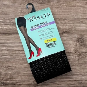 Spanx Assets Shaping Tights Red Black Textured Wishbone Size 2 Size M New - Picture 1 of 4
