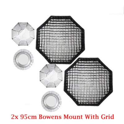 US 2X Godox Octagon 95cm Honeycomb Softbox Bowen Mount  Speedring Studio Strobe - Image 1 of 4