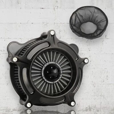 Filtro de admisión gris filtro de aire turbina negro calcetín cubierta apto para Harley Foto 1 de 4
